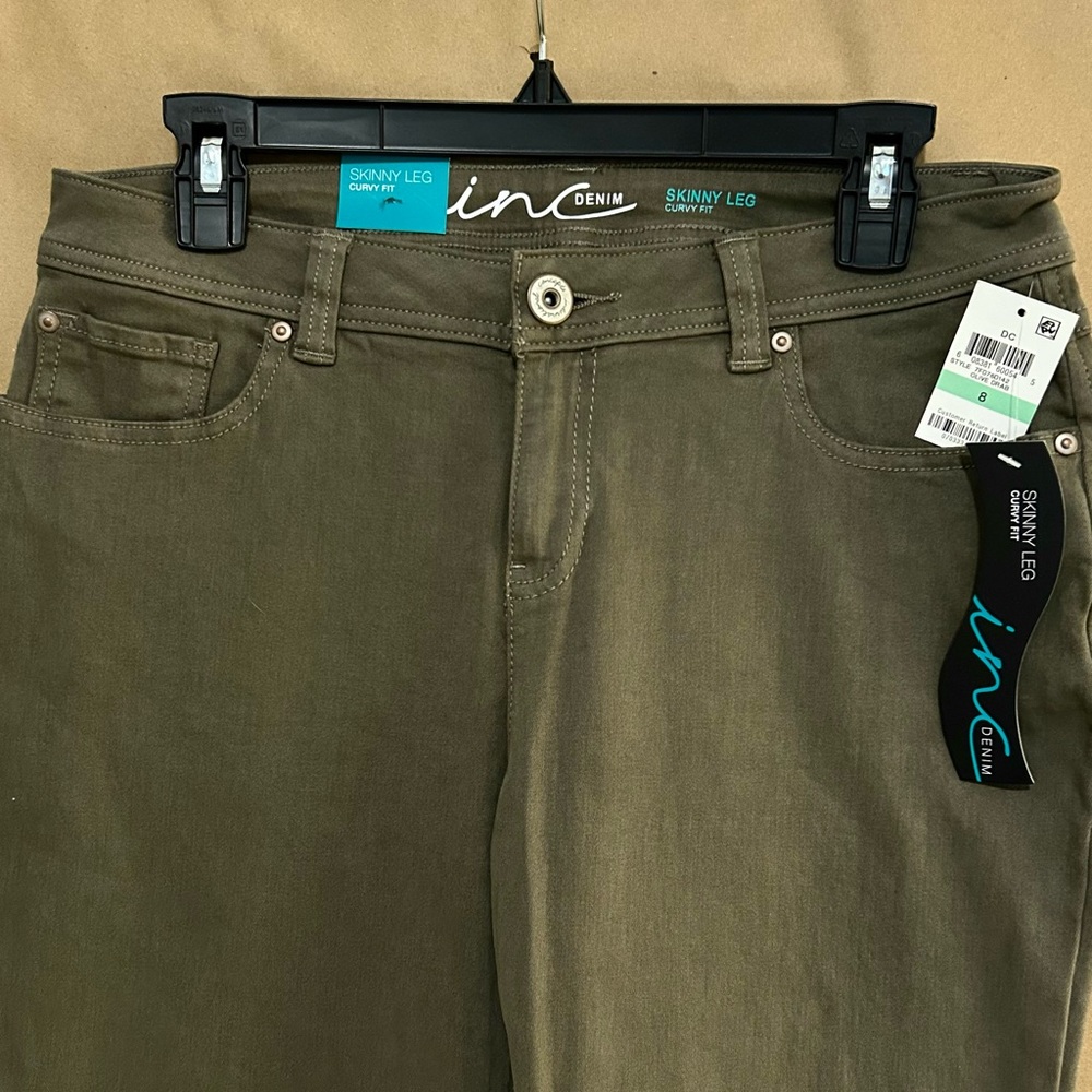NWT INC International Concepts Women's Olive Skinny Jeans